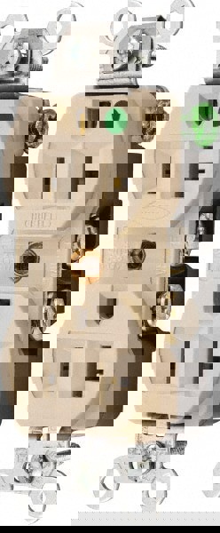 Straight Blade Duplex Receptacle: NEMA 5-20R, 20 Amps, Self-Grounding